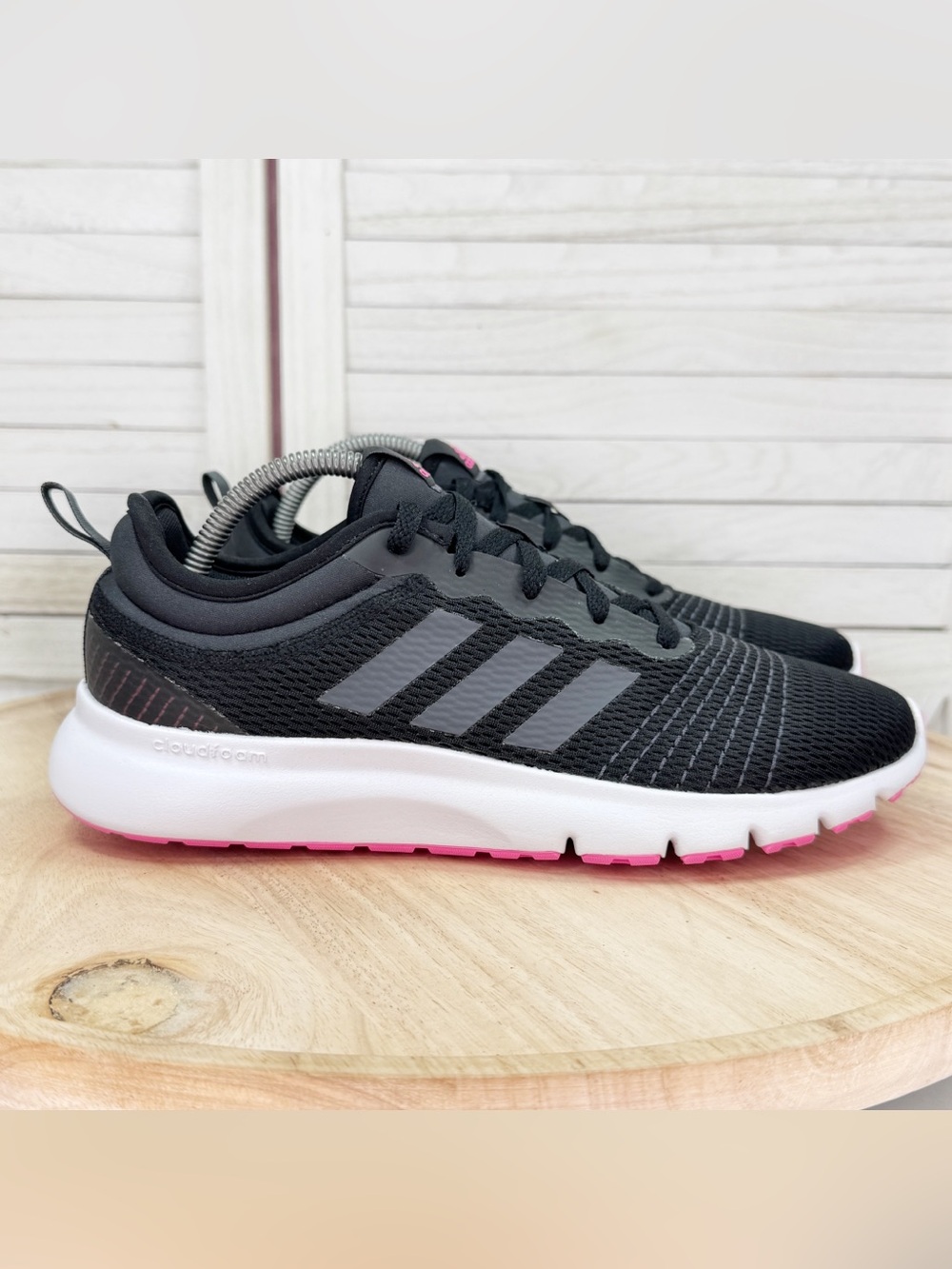 Adidas FluidUp Knit Running Shoe Sneakers Black Pink White Women Size 9.5 H02007